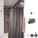 Grey Stall Shower Curtain Half Size Polyester 8 Rings 72"L x 48"W