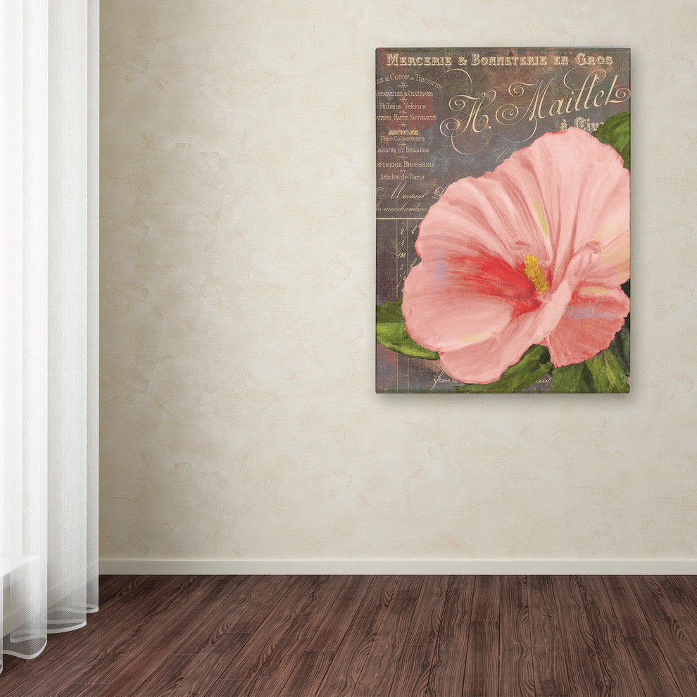 Color Bakery 'Peach Hibiscus' Canvas Art, 14"x19"