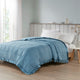 Madison Park Oversize Bedding Blanket With Satin Binding, Slate Blue, King