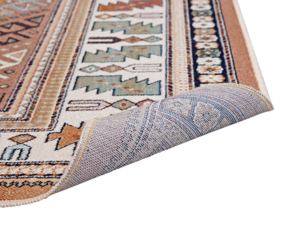 Sonoma Gypsy Rust, Black, Ivory, Aqua Viscose Area Rug