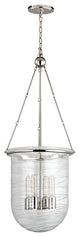 Willet, Four Light Pendant, Polished Nickel Finish, Clear Pressed Glass