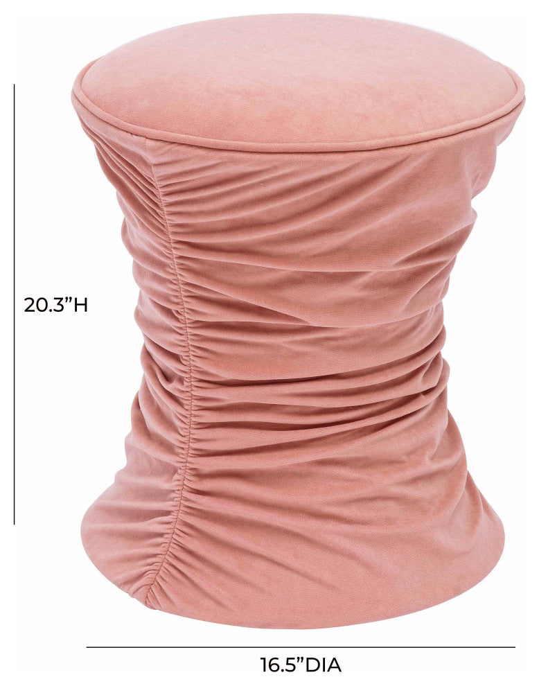 Bounce Velvet Adjustable Ottoman, Pink
