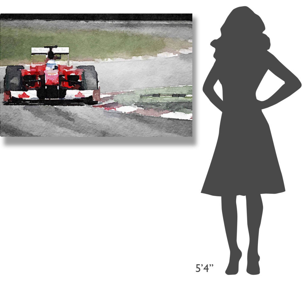 "Ferrari F1 on Track Watercolor" Fine Art Print