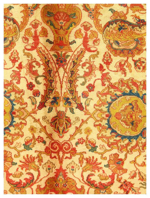 Beige Color Fine Hand Knotted Agra Rug 10'x13'1''