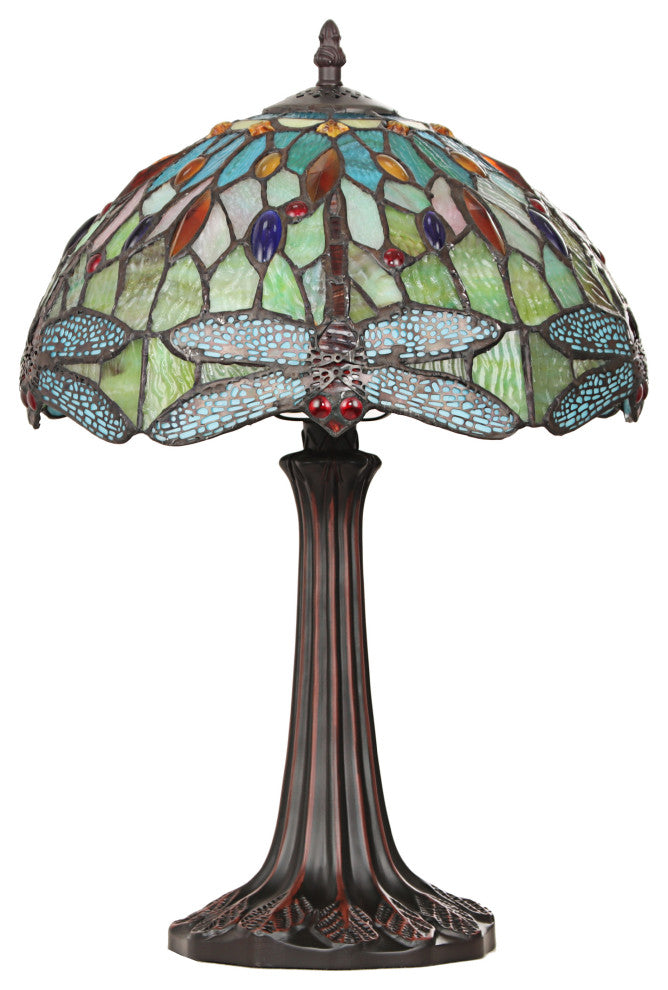 Empress Tiffany-Style Dark Bronze 1 Light Table Lamp 12" Shade