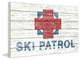 "Rugged Ski Patrol" Painting Print on White Wood, 36"x24"