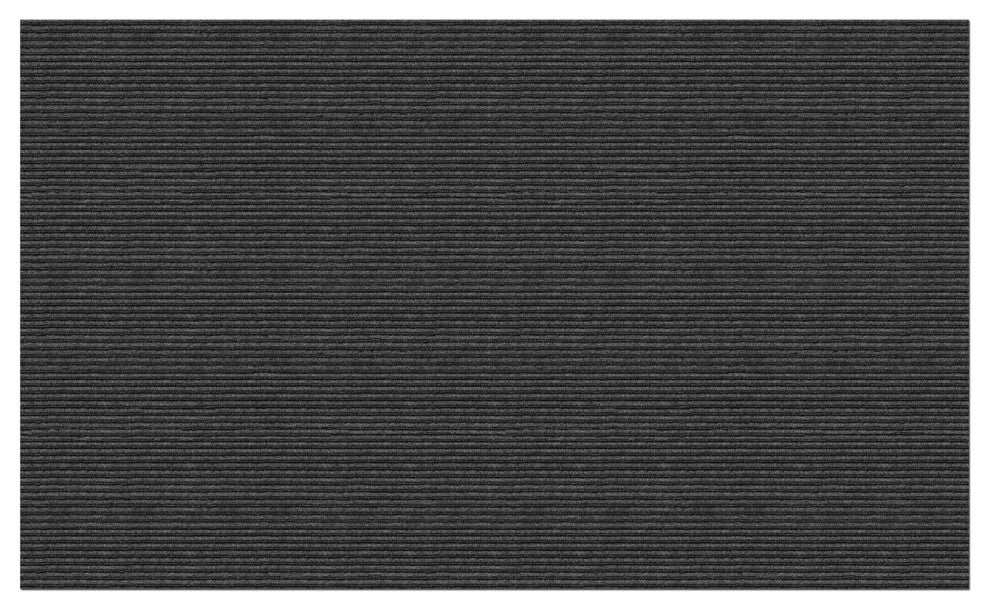 Indoor Outdoor Double-Ribbed Carpet WithSkid-Resistant Back Black 6' X 50'