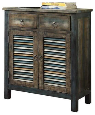 Console Table With 2 Storage Drawers, Antique Oak