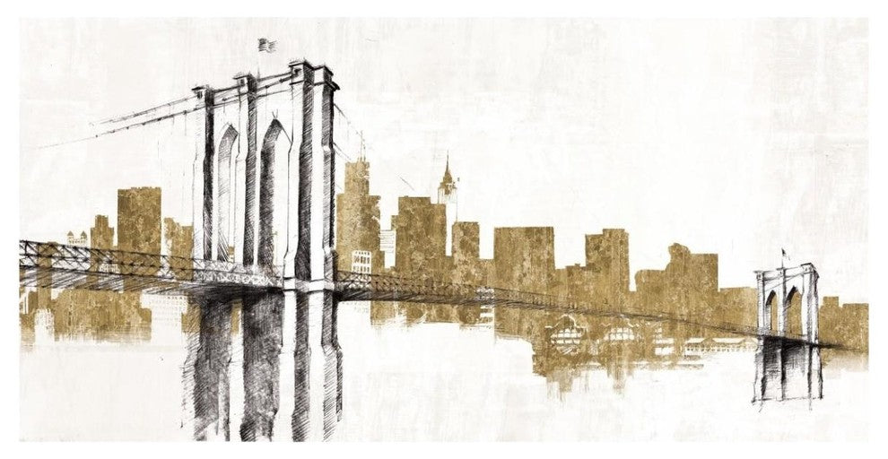"Skyline Crossing Gold" Digital Paper Print by Avery Tillmon, 62"x32"