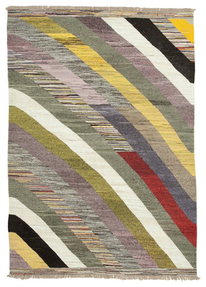 Rug N Carpet - Handwoven Turkish 6' 11'' x 10' 5'' Flatweave Wool Kilim Rug