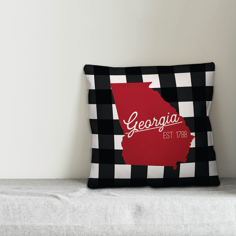 Georgia Buffalo Check 18x18 Spun Poly Pillow