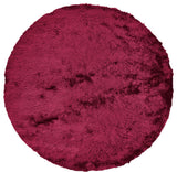 Weave & Wander Armada Plush Shag Rug, Cranberry, 8'x8' Round