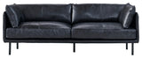 Venezia Industrial Modern Leather Sofa - Slate Leather