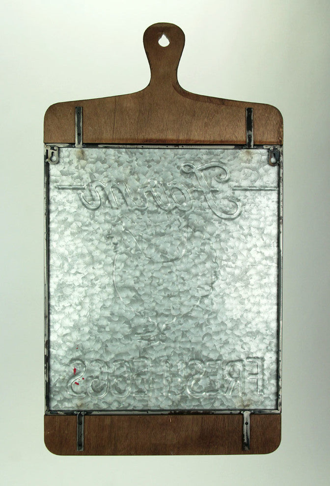 Galvanized Finish Farmhouse Chicken Cutting Board Wall Hook