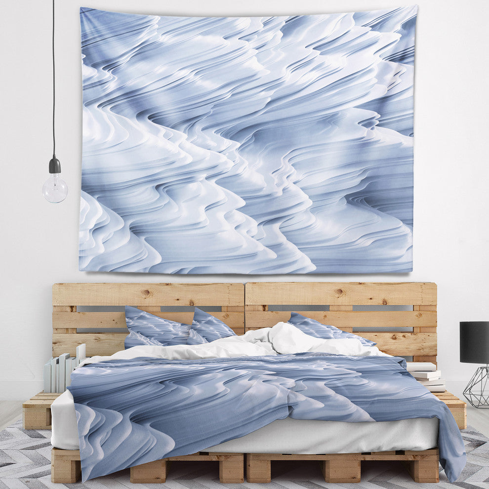 Snowy Hills 3D Texture Abstract Wall Tapestry, 92"x78"