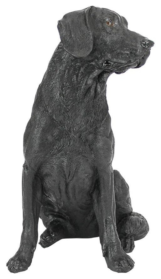 Black Labrador Retriever Dog Statue