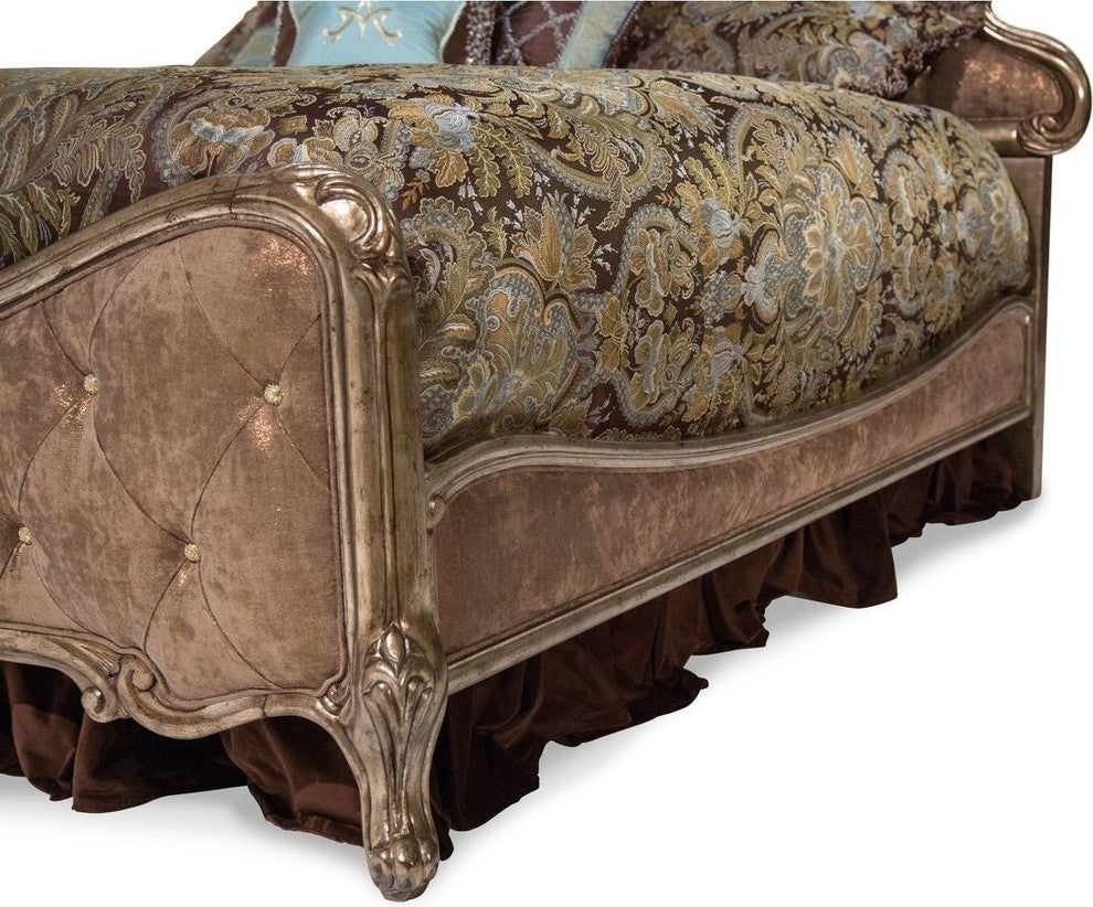 AICO Michael Amini Platine de Royale California King Panel Bed, Brown Fabric
