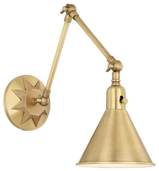 Crystorama Morgan 1-Light Sconce, Aged Brass