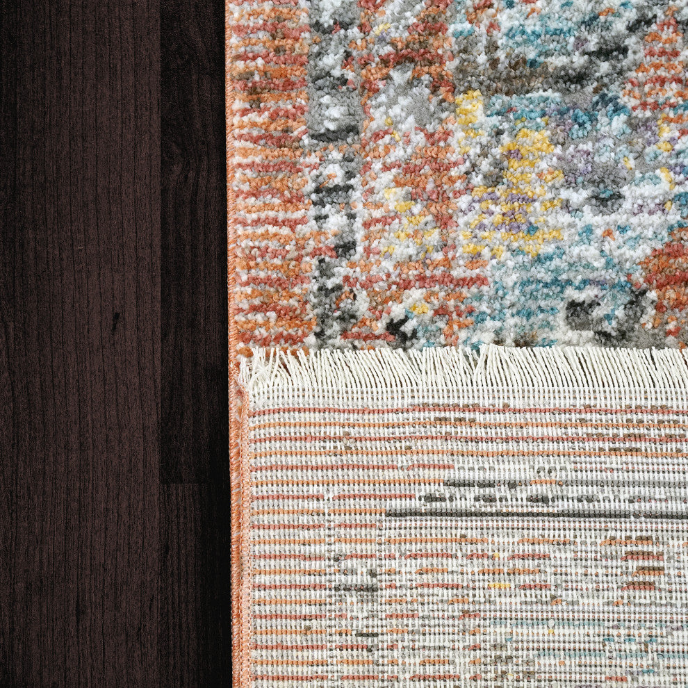 Quartz Ivory and Blue Area Rug, 3.11'x5.7'