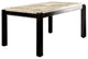 Marble and Leatherette Dining Table, Dark Walnut and Ivory