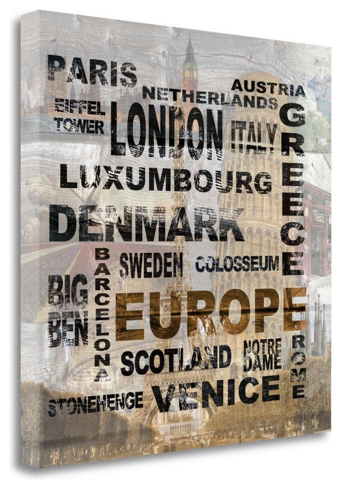 "Europe" By Alicia Soave, Giclee Print on Gallery Wrap Canvas, Ready to Hang