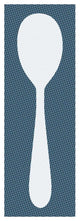 "Mealtime: White on Blue with Dots - Spoon" Print by BG.Studio, 26"x74"