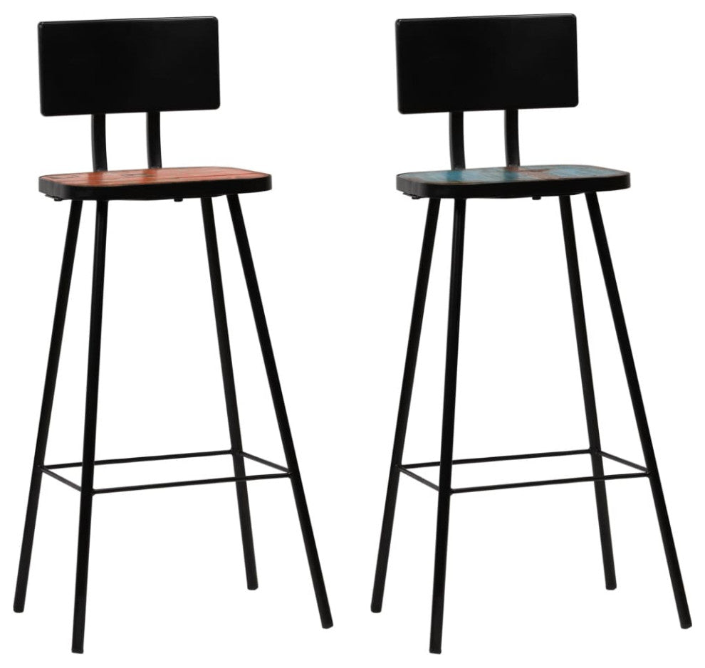 vidaXL Bar Stools 2 pcs Solid Reclaimed Wood