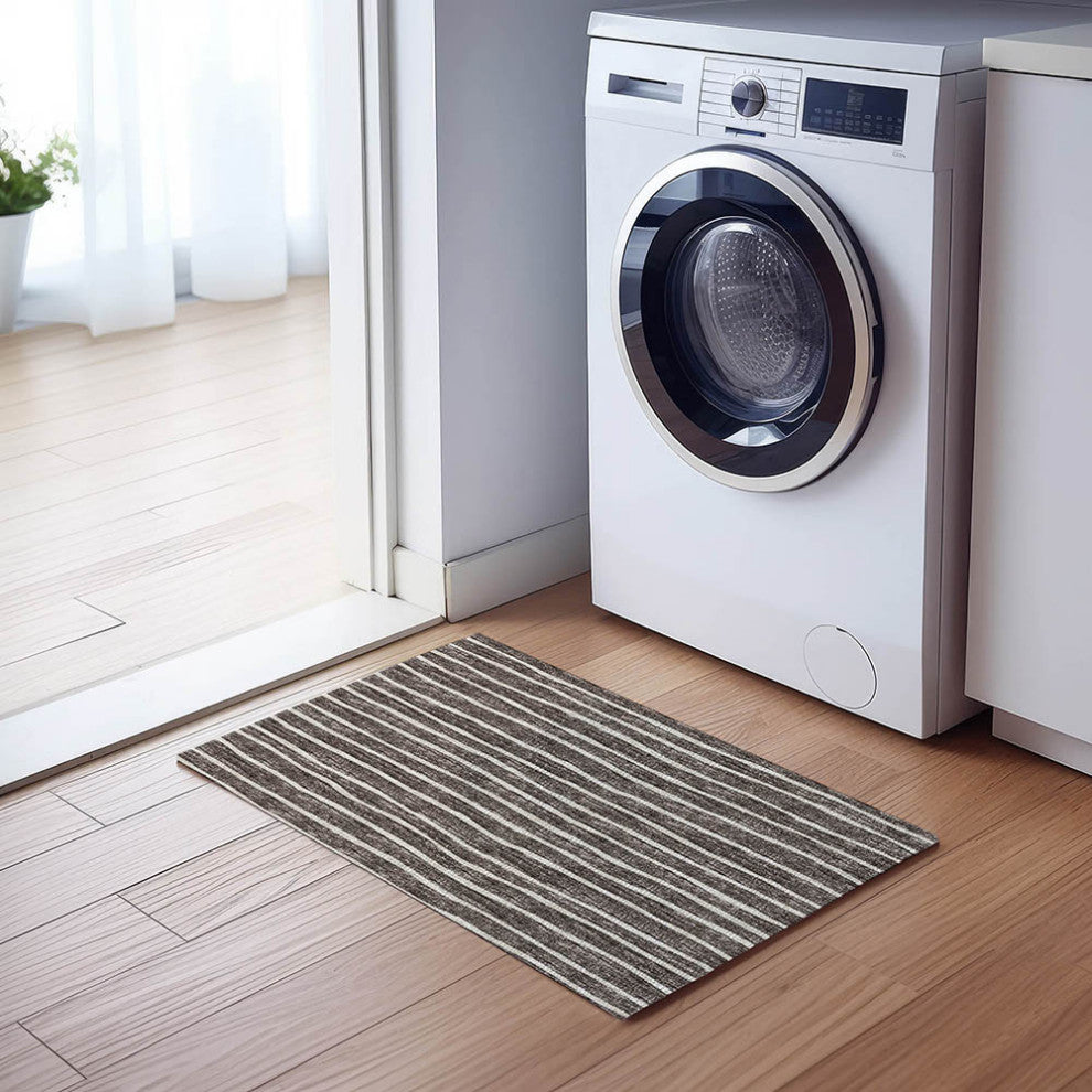 Indoor/Outdoor Laidley LA1 Chocolate Machine Washable 1'8" x 2'6" Rug