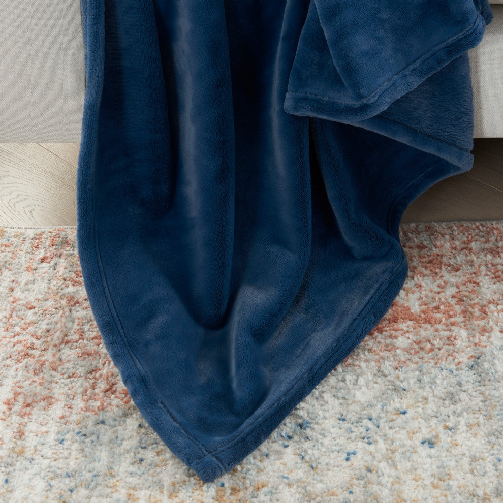 Mina Victory AP102 Throw Blanket, Navy, 50" x 70"