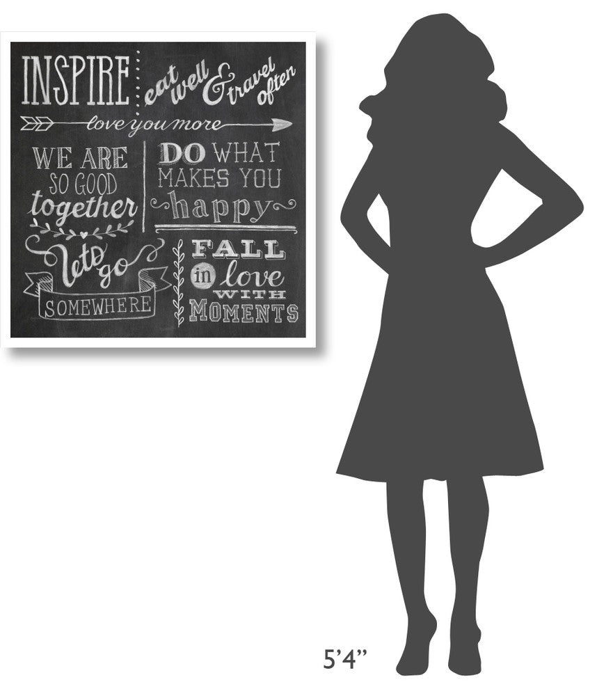 "Inspiration Chalkboard III" Digital Paper Print by Mary Urban, 32"x32"
