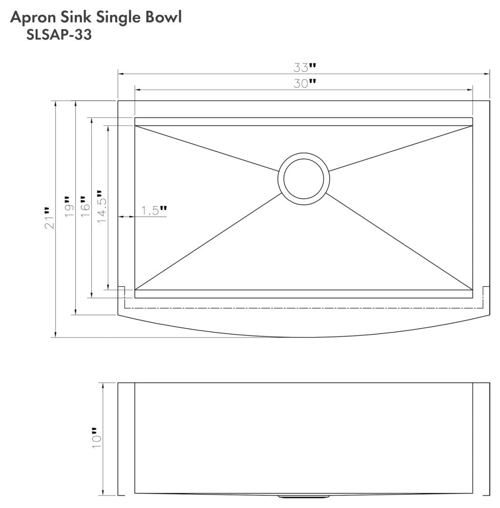 33" Moritz Farmhouse Apron Mount Single Bowl Stainless Steel Kitchen Sink