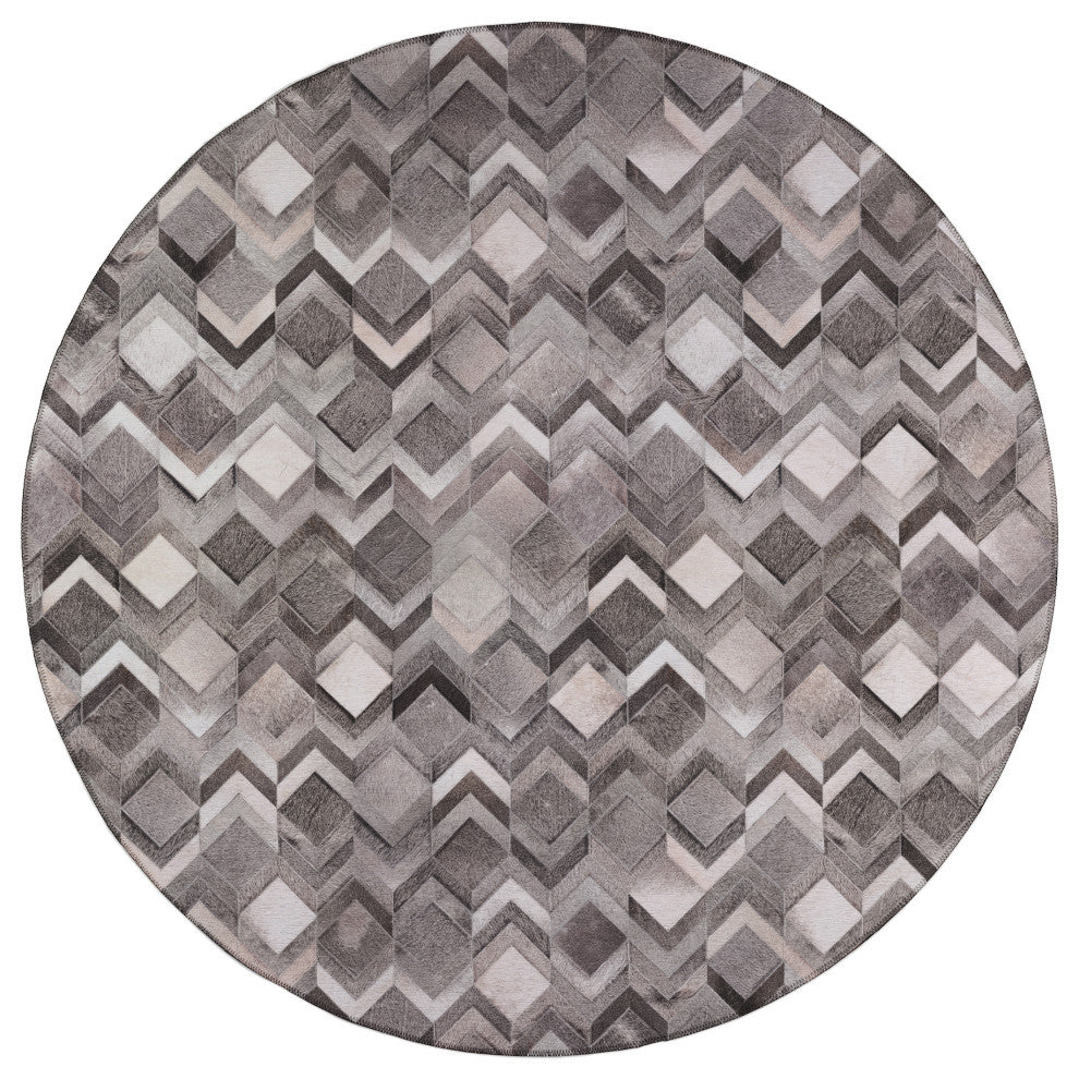 Indoor/Outdoor Stetson SS5 Flannel Machine Washable 6' x 6' Round Rug