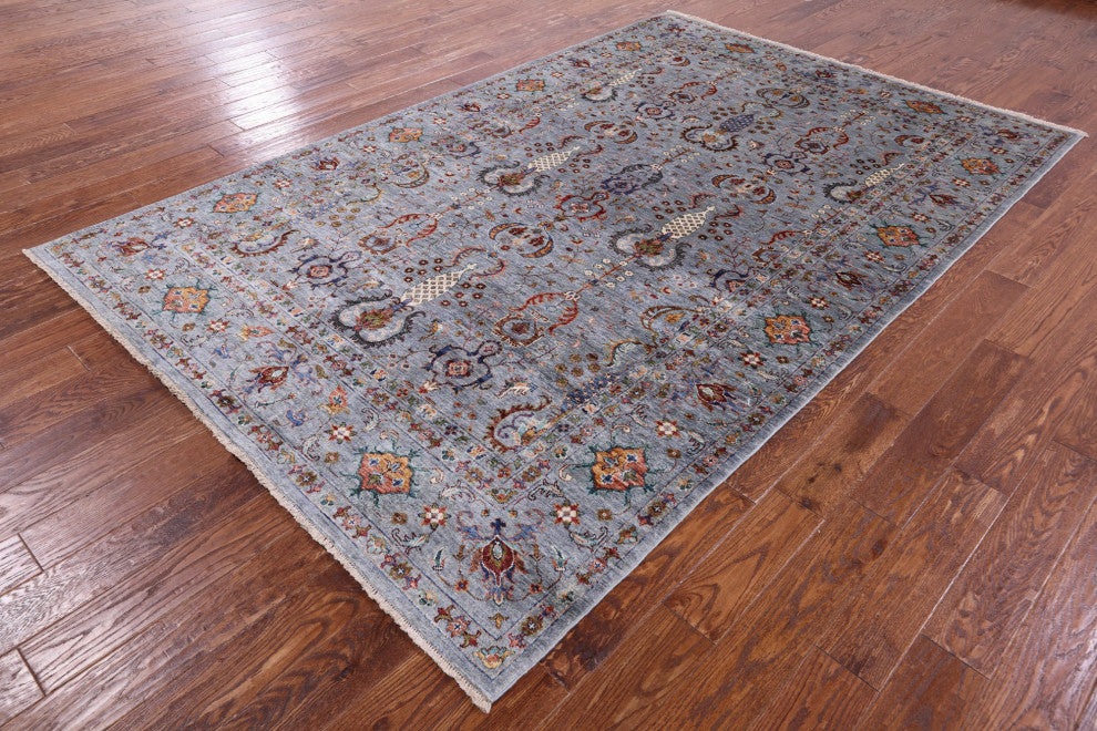 Hand-Knotted Persian Tabriz Wool Rug 6' 5" X 10' 0" Q9705