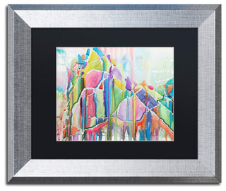 Lauren Moss 'Glint of Gold' Art, Silver Frame, Black Matte, 14"x11"