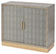 Elk Home Sands Point 35.43" 2-Door Modern Metal Cabinet in Gray/Gold
