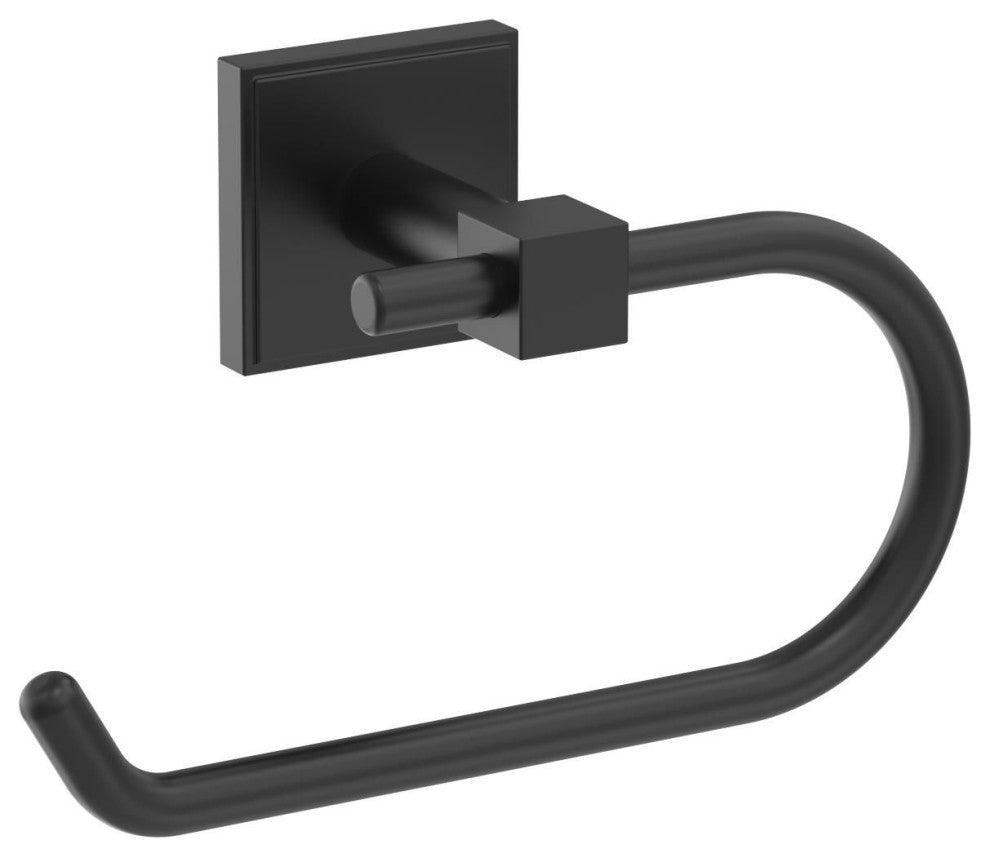 Amerock Appoint Traditional Single Post Toilet Paper Holder, Matte Black