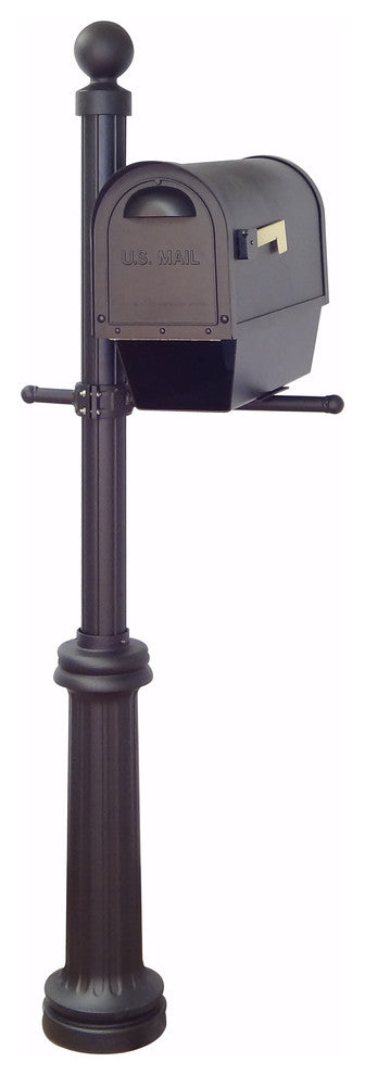 Classic Mailbox With Newspaper Tube, Locking Insert & Fresno Mailbox Post