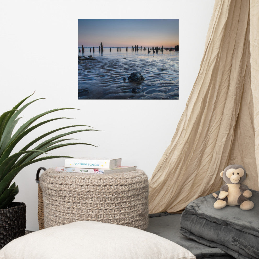 Low Tide At Battery Landscape Photo, Beach Unframed Wall Art Print, 16" X 20"