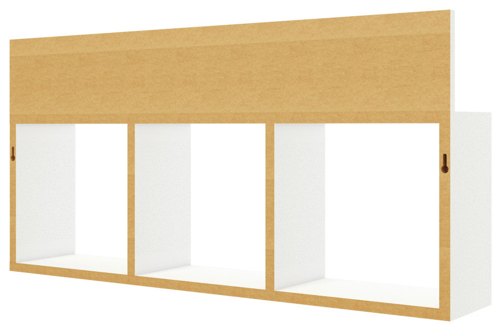 Danya B. Modern 3 Cube Floating Wall Shelf With Display Ledge, White