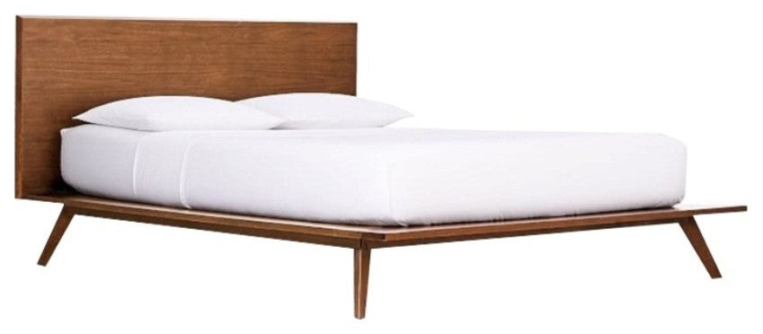 Modrest Carmen Mid-Century Modern Walnut Bed, Eastern King