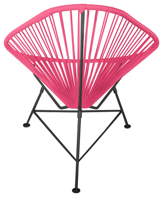 Junior Indoor/Outdoor Handmade Acapulco Chair, Pink Weave, Black Frame