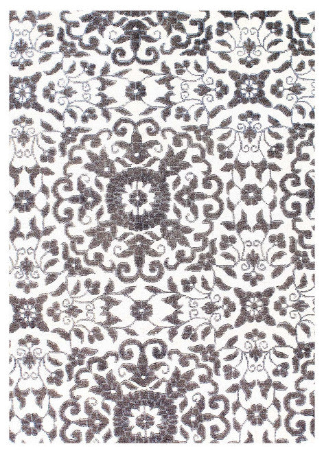 Fine Hand Knotted Silk and Wool Modern Rug 6'x9'