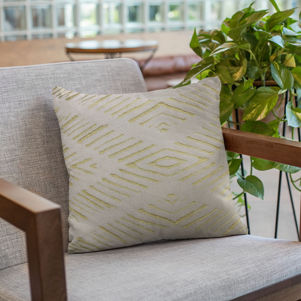 Plutus Yellow Hypno Abstract Luxury Throw Pillow, 12"x20"
