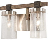 Minka Lavery Bridlewood 2 Light Bathroom Vanity, Stone Grey / Brushed Nickel