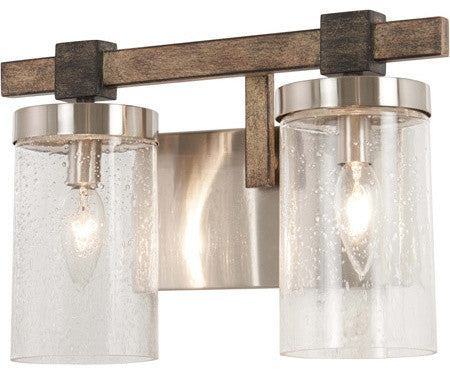 Minka Lavery Bridlewood 2 Light Bathroom Vanity, Stone Grey / Brushed Nickel