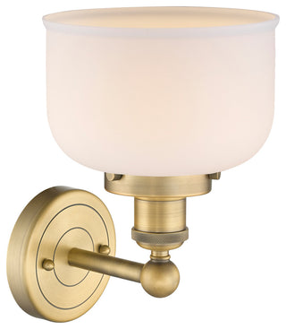 Large Bell 1-Light 7" Sconce, Brushed Brass Finish, Matte White Shade