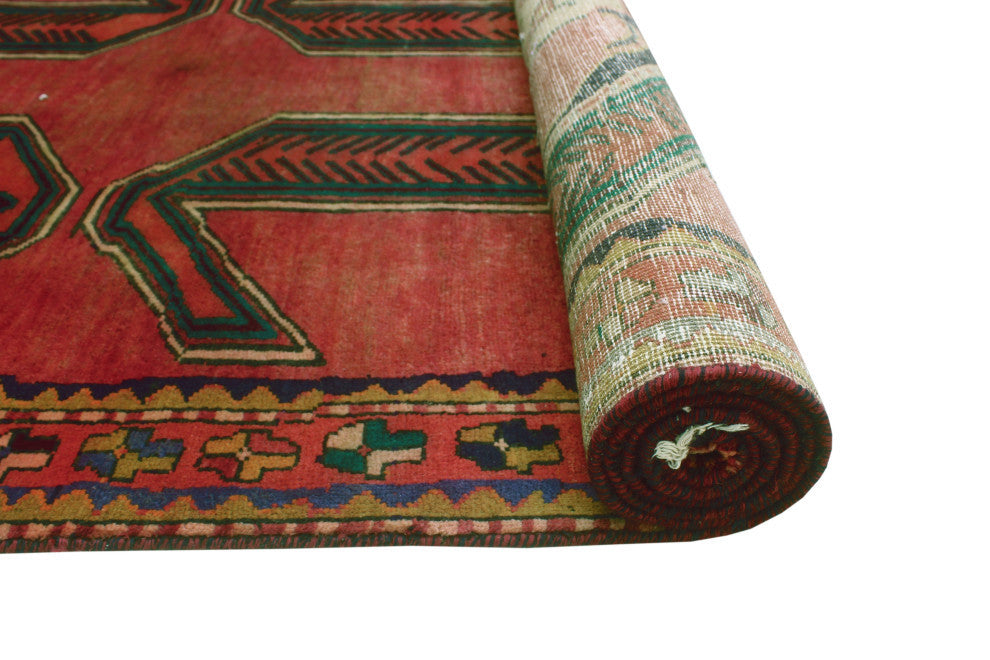 Fine Vintage Distressed Quent Rust/Purple Runner, 4'0x11'1