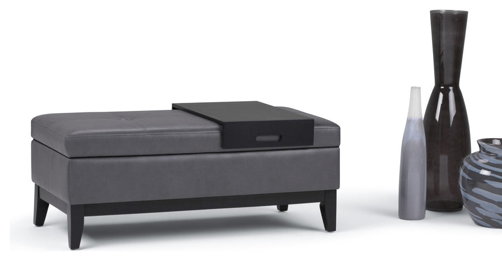 Oregon Storage Ottoman Bench with Tray