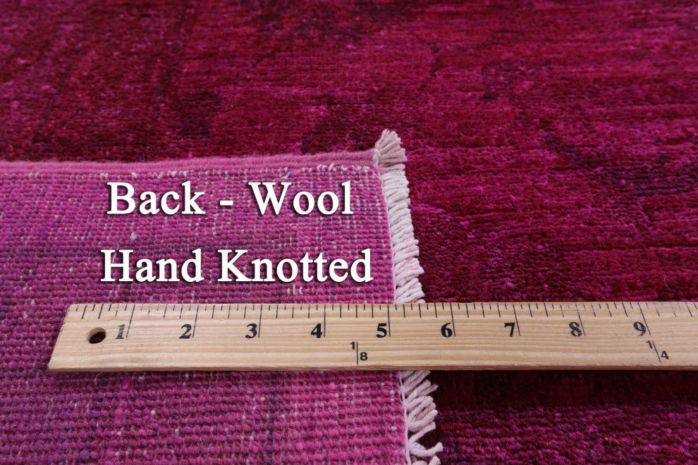 9' 1" X 11' 7" Overdyed Full Pile Handmade Wool Rug - Q12857