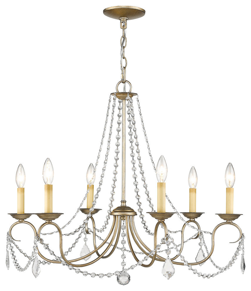 Pennington Chandelier, Hand-Painted Antique Silver Leaf